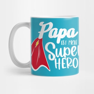 papa est mon super héro Mug